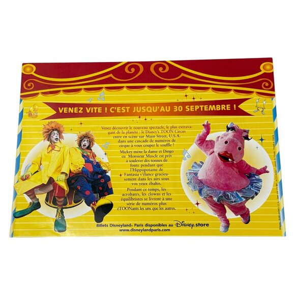 Paris Disneyland Circus Cirque Flyer Paris France 2001 Mickey and His Friends - Picture 2 of 6